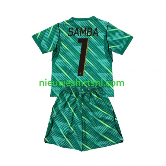Frankrijk Kind Shirt met Bedrukking Doelman Brice Samba 1 Derde WK 2026 Korte Mouw