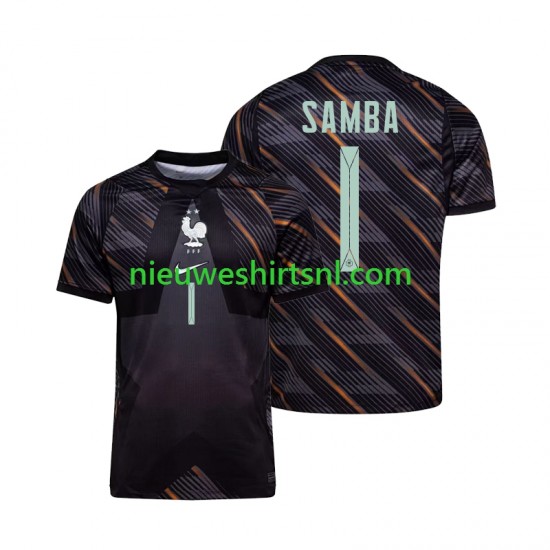 Frankrijk Heren Shirt met Bedrukking Doelman Brice Samba 1 Thuis WK 2026 Korte Mouw
