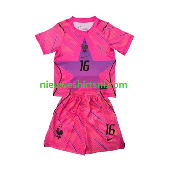 Frankrijk Kind Shirt met Bedrukking Doelman Mike Maignan 16 Uit WK 2026 Korte Mouw