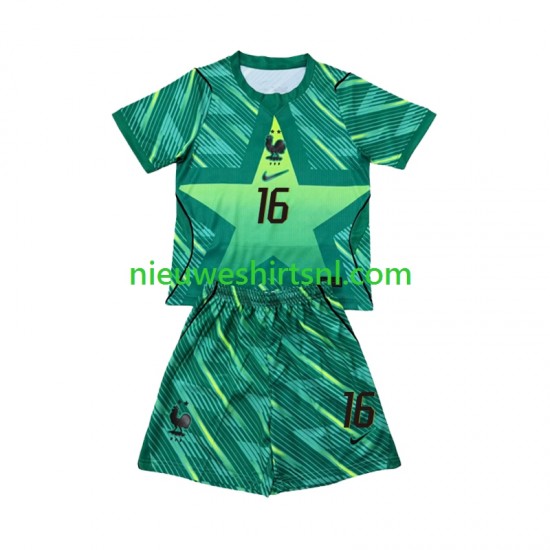 Frankrijk Kind Shirt met Bedrukking Doelman Mike Maignan 16 Derde WK 2026 Korte Mouw