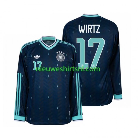 Duitsland Heren Shirt met Bedrukking Florian Wirtz 17 Uit WK 2026 Lange Mouw