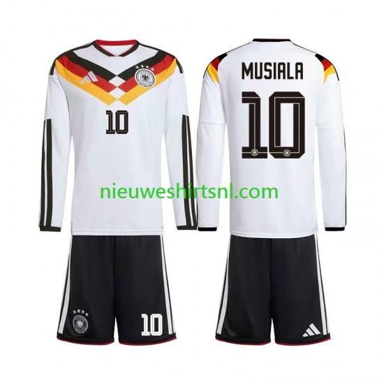 Duitsland Kind Shirt met Bedrukking Jamal Musiala 10 Thuis WK 2026 Lange Mouw