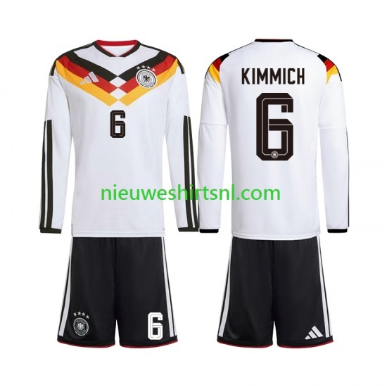 Duitsland Kind Shirt met Bedrukking Joshua Kimmich 6 Thuis WK 2026 Lange Mouw