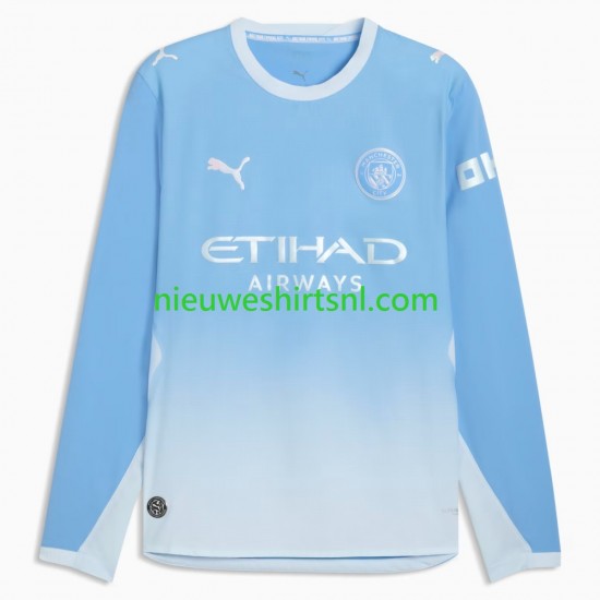 Manchester City Heren Shirt met Bedrukking Thuis 2026-2027 Lange Mouw