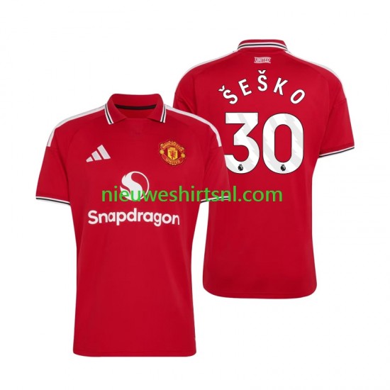 Manchester United Heren Shirt met Bedrukking Benjamin Sesko 30 Thuis 2026-2027 Korte Mouw