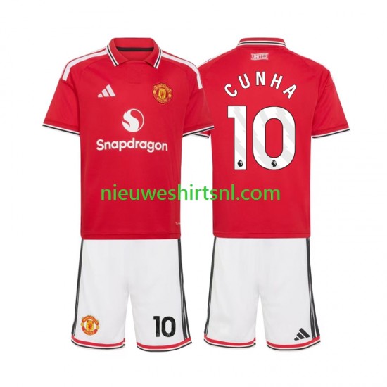 Manchester United Kind Shirt met Bedrukking Matheus Cunha 10 Thuis 2026-2027 Korte Mouw