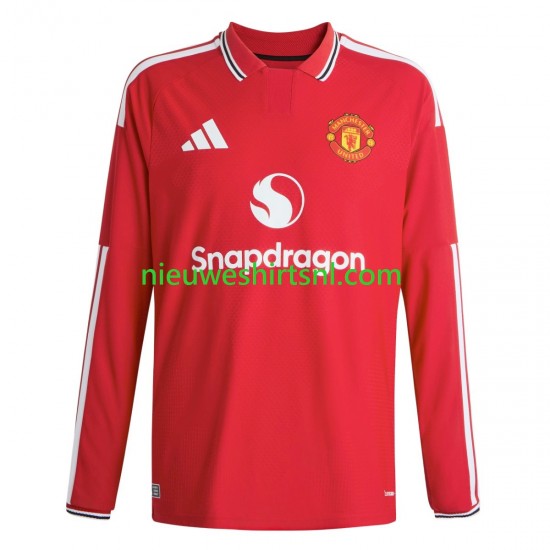 Manchester United Heren Shirt met Bedrukking Thuis 2026-2027 Lange Mouw