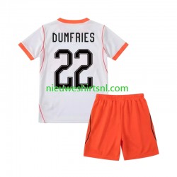 Nederland Kind Shirt met Bedrukking Denzel Dumfries 22 Uit WK 2026 Korte Mouw