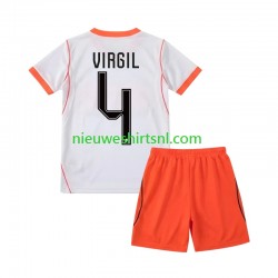 Nederland Kind Shirt met Bedrukking Virgil van Dijk 4 Uit WK 2026 Korte Mouw