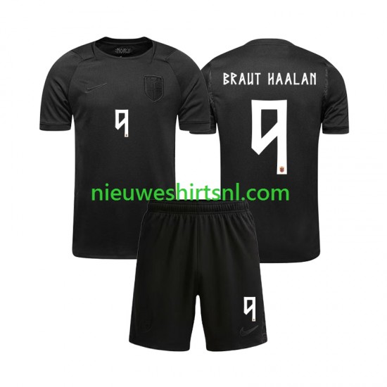 Noorwegen Kind Shirt met Bedrukking Braut Haaland 9 Uit WK 2026 Korte Mouw