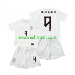 Noorwegen Kind Shirt met Bedrukking Braut Haaland 9 Derde WK 2026 Korte Mouw Noorwegen Kind Shirt met Bedrukking Braut Haaland 9 Derde WK 2026 Korte Mouw