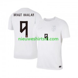 Noorwegen Heren Shirt met Bedrukking Braut Haaland 9 Derde WK 2026 Korte Mouw Noorwegen Heren Shirt met Bedrukking Braut Haaland 9 Derde WK 2026 Korte Mouw