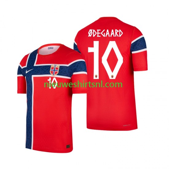 Noorwegen Heren Shirt met Bedrukking Martin Odegaard 10 Thuis WK 2026 Korte Mouw