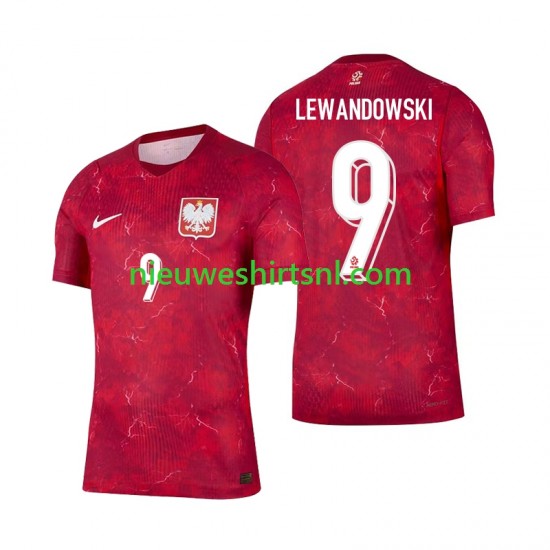 Polen Heren Shirt met Bedrukking Robert Lewandowski 9 Uit 2026 Korte Mouw