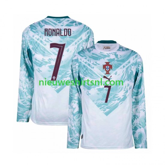 Portugal Heren Shirt met Bedrukking Cristiano Ronaldo 7 Uit WK 2026 Lange Mouw