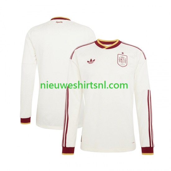 Spanje Heren Shirt met Bedrukking Uit WK 2026 Lange Mouw