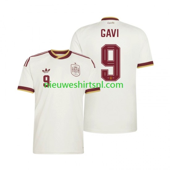 Spanje Heren Shirt met Bedrukking Gavi 9 Uit WK 2026 Korte Mouw