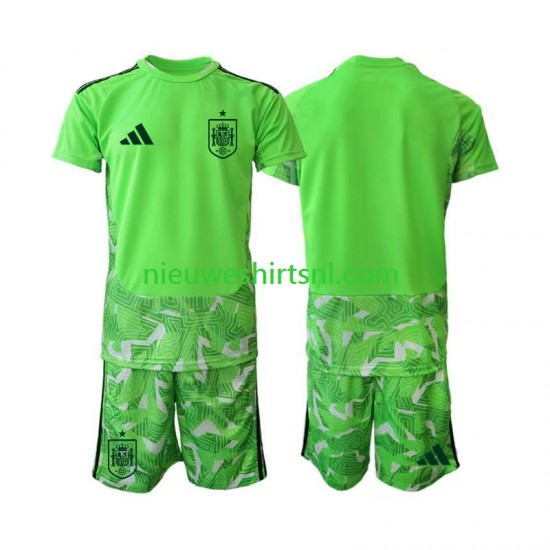 Spanje Kind Shirt met Bedrukking Doelman 6th Green color WK 2026 Korte Mouw