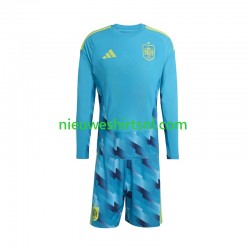 Spanje Kind Shirt met Bedrukking Doelman Thuis WK 2026 Lange Mouw