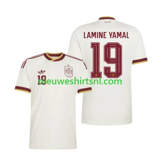 Spanje Heren Shirt met Bedrukking Lamine Yamal 19 Uit WK 2026 Korte Mouw