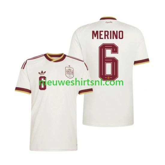 Spanje Heren Shirt met Bedrukking Mikel Merino 6 Uit WK 2026 Korte Mouw