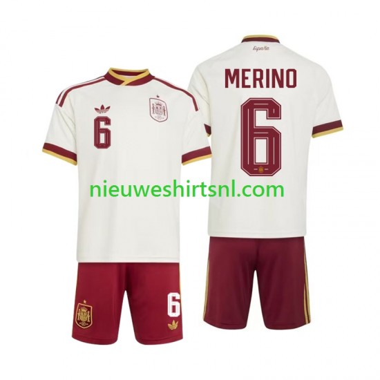 Spanje Kind Shirt met Bedrukking Mikel Merino 6 Uit WK 2026 Korte Mouw