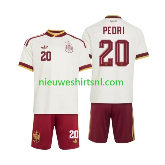 Spanje Kind Shirt met Bedrukking Pedri 20 Uit WK 2026 Korte Mouw