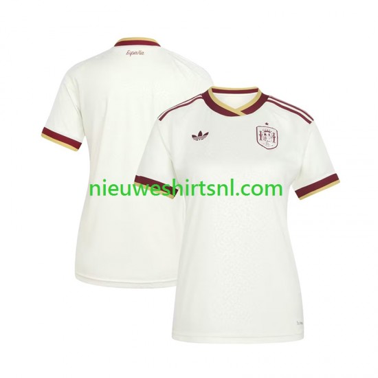 Spanje Dames Shirt met Bedrukking Uit WK 2026 Korte Mouw