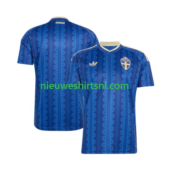 Zweden Heren Shirt met Bedrukking Uit WK 2026 Korte Mouw