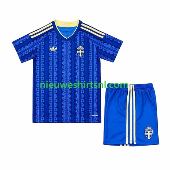 Zweden Kind Shirt met Bedrukking Uit WK 2026 Korte Mouw