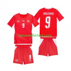 Zwitserland Kind Shirt met Bedrukking Johan Manzambi 9 Thuis WK 2026 Korte Mouw Zwitserland Kind Shirt met Bedrukking Johan Manzambi 9 Thuis WK 2026 Korte Mouw