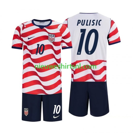 USA Kind Shirt met Bedrukking Christian Pulisic 10 Thuis WK 2026 Korte Mouw