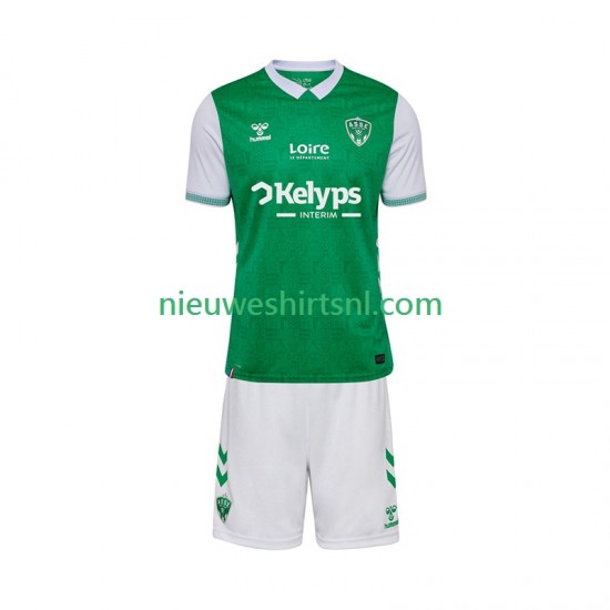 Kind Shirt met Bedrukking AS Saint-Etienne Thuis 2025-2026 Korte Mouw
