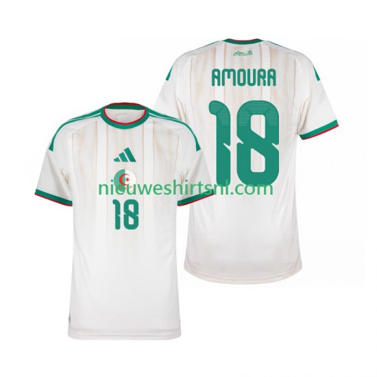 Algerije Heren Shirt met Bedrukking Mohamed Amoura 18 Thuis 2026 Korte Mouw