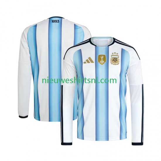 Argentinië Heren Shirt met Bedrukking Thuis WK 2026 Lange Mouw