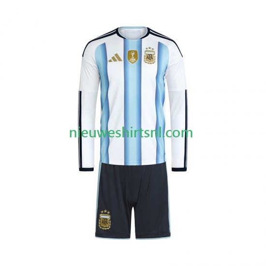 Argentinië Kind Shirt met Bedrukking Thuis WK 2026 Lange Mouw