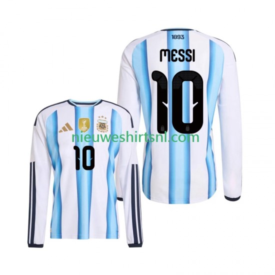 Argentinië Heren Shirt met Bedrukking Lionel Messi 10 Thuis WK 2026 Lange Mouw
