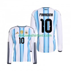 Argentinië Heren Shirt met Bedrukking Maradona 10 Thuis WK 2026 Lange Mouw