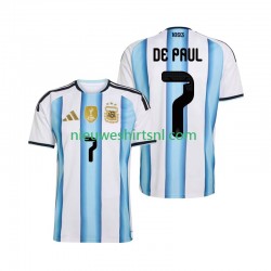 Argentinië Heren Shirt met Bedrukking Rodrigo De Paul 7 Thuis WK 2026 Korte Mouw
