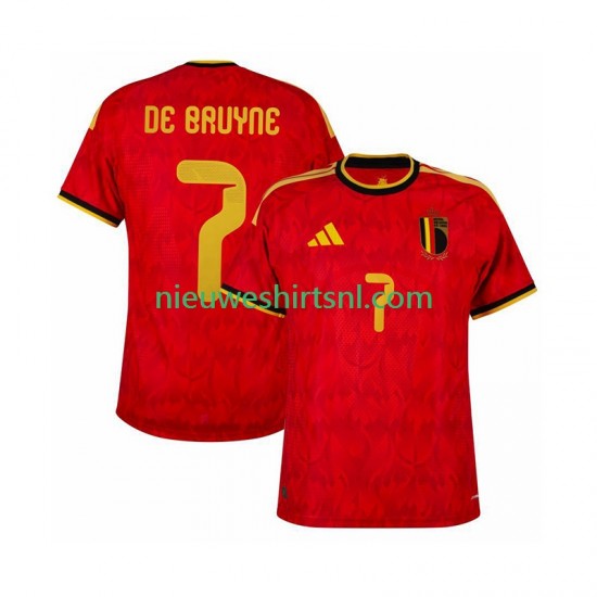 België Heren Shirt met Bedrukking de bruyne 7 Thuis WK 2026 Korte Mouw