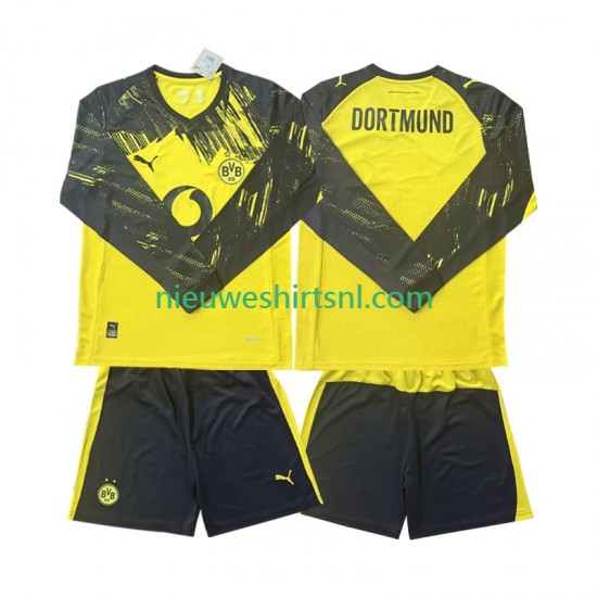 Borussia Dortmund Kind Shirt met Bedrukking Thuis 2025-2026 Lange Mouw