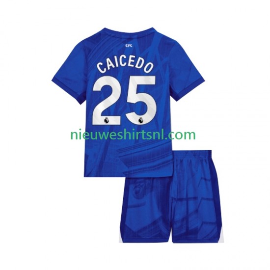 Chelsea Kind Shirt met Bedrukking Moises Caicedo 25 Thuis 2025-2026 Korte Mouw