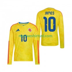 Colombia Heren Shirt met Bedrukking James Rodriguez 10 Thuis WK 2026 Lange Mouw
