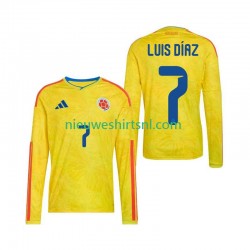 Colombia Heren Shirt met Bedrukking Luis Diaz 7 Thuis WK 2026 Lange Mouw