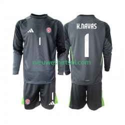Costa Rica Kind Shirt met Bedrukking Doelman Keylor Navas 1 Uit 2025 Lange Mouw