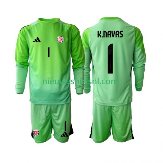 Costa Rica Kind Shirt met Bedrukking Doelman Keylor Navas 1 Thuis 2025 Lange Mouw