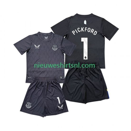 Everton Kind Shirt met Bedrukking Doelman Pickford 1 Uit 2025-2026 Korte Mouw
