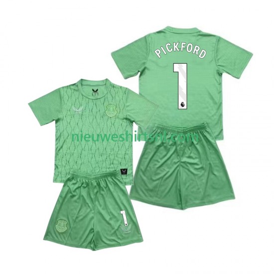 Everton Kind Shirt met Bedrukking Doelman Pickford 1 Thuis 2025-2026 Korte Mouw