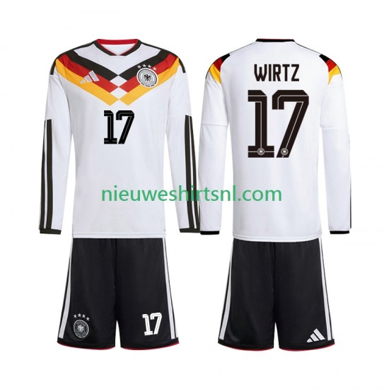 Duitsland Kind Shirt met Bedrukking Florian Wirtz 17 Thuis WK 2026 Lange Mouw