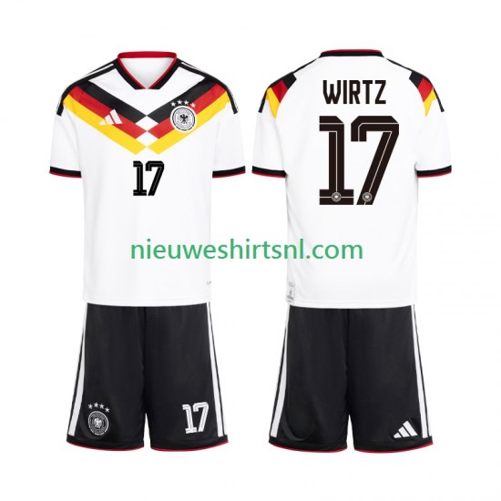 Duitsland Kind Shirt met Bedrukking Florian Wirtz 17 Thuis WK 2026 Korte Mouw